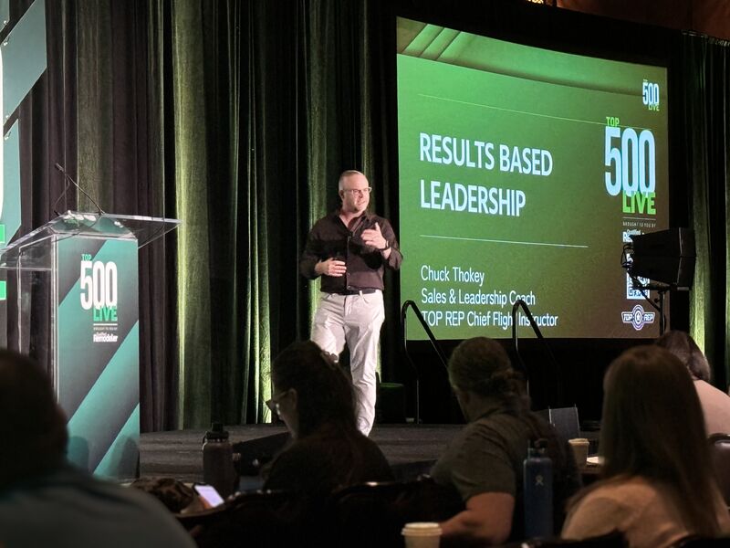 Chuck presenting Results Based Leadership to a contractor audience